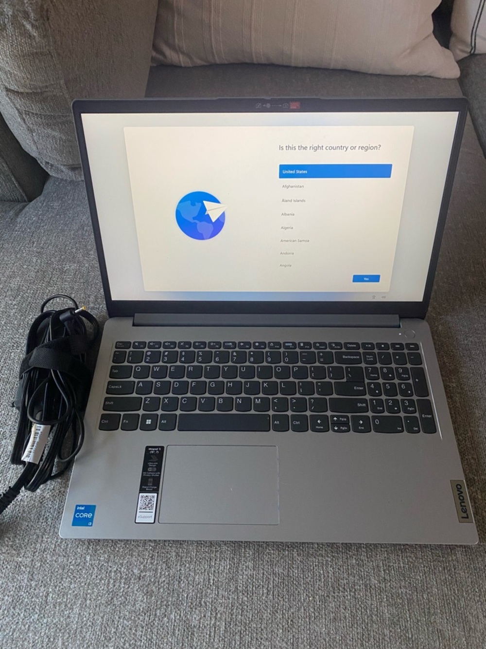 Lenovo Gray-Silver 15.6" Laptop with Full Keyboard